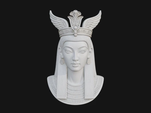 Winged Egyptian Goddess Bust Statue Design 3 - 3D Print Model 3D Print Model