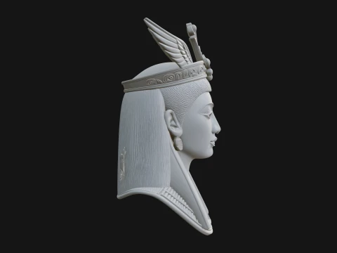 Winged Egyptian Goddess Bust Statue Design 3 - 3D Print Model 3D Print Model