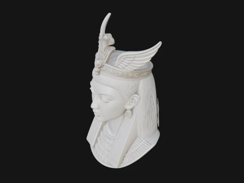 Winged Egyptian Goddess Bust Statue Design 3 - 3D Print Model 3D Print Model