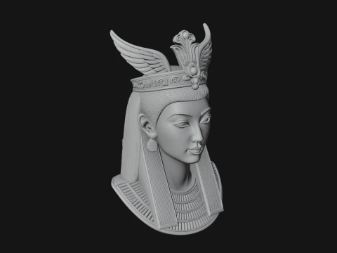 Winged Egyptian Goddess Bust Statue Design 3 - 3D Print Model 3D Print Model