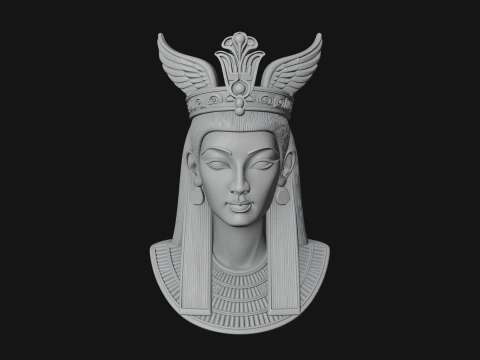 Winged Egyptian Goddess Bust Statue Design 3 - 3D Print Model 3D Print Model