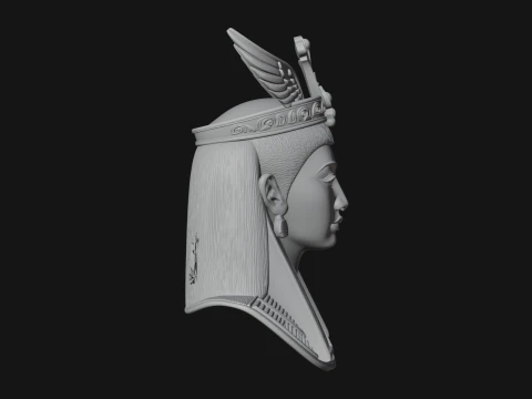 Winged Egyptian Goddess Bust Statue Design 3 - 3D Print Model 3D Print Model