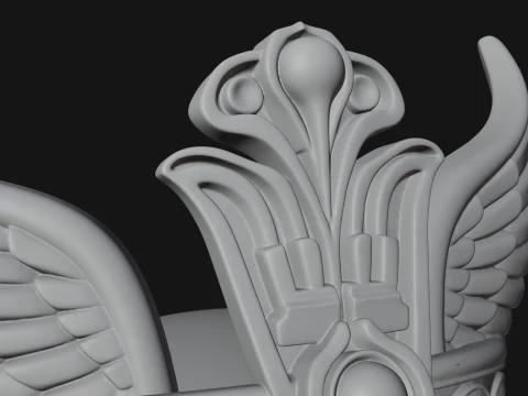 Winged Egyptian Goddess Bust Statue Design 3 - 3D Print Model 3D Print Model