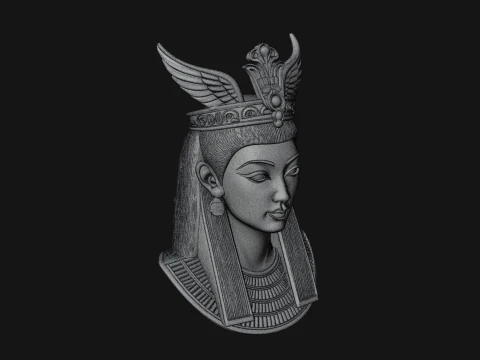 Winged Egyptian Goddess Bust Statue Design 3 - 3D Print Model 3D Print Model