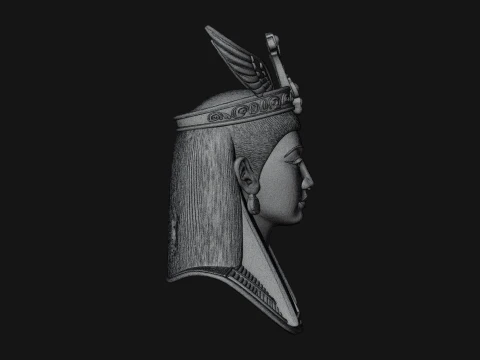 Winged Egyptian Goddess Bust Statue Design 3 - 3D Print Model 3D Print Model