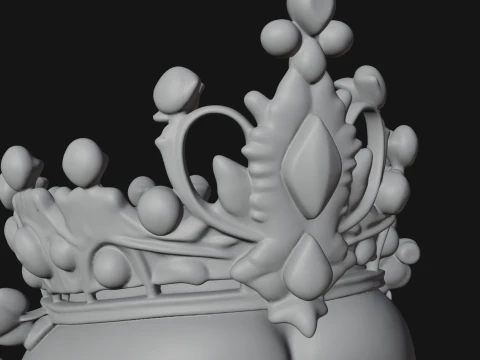 Crowned Chinese Woman Bust Statue Design 1 - 3D Print Model 3D Print Model