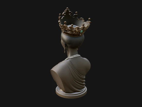 African Queen Bust Statue Design 9 - 3D Print Model 3D Print Model