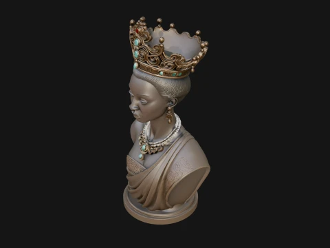 African Queen Bust Statue Design 9 - 3D Print Model 3D Print Model