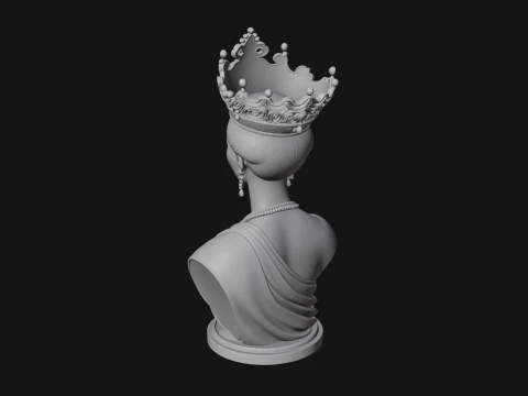African Queen Bust Statue Design 9 - 3D Print Model 3D Print Model