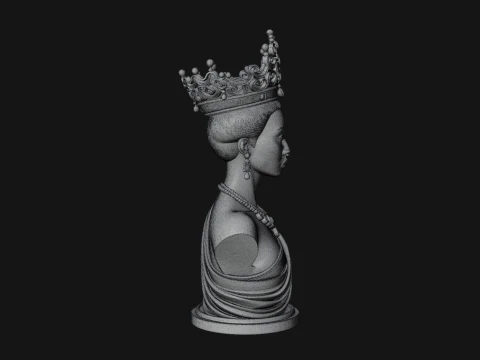 African Queen Bust Statue Design 9 - 3D Print Model 3D Print Model