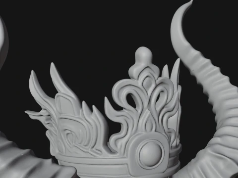 Horned Demon Warrior Bust Statue Design 2 - 3D Print Model 3D Print Model