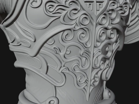 Horned Skull Skeleton Bust Statue Design 2 - 3D Print Model 3D Print Model
