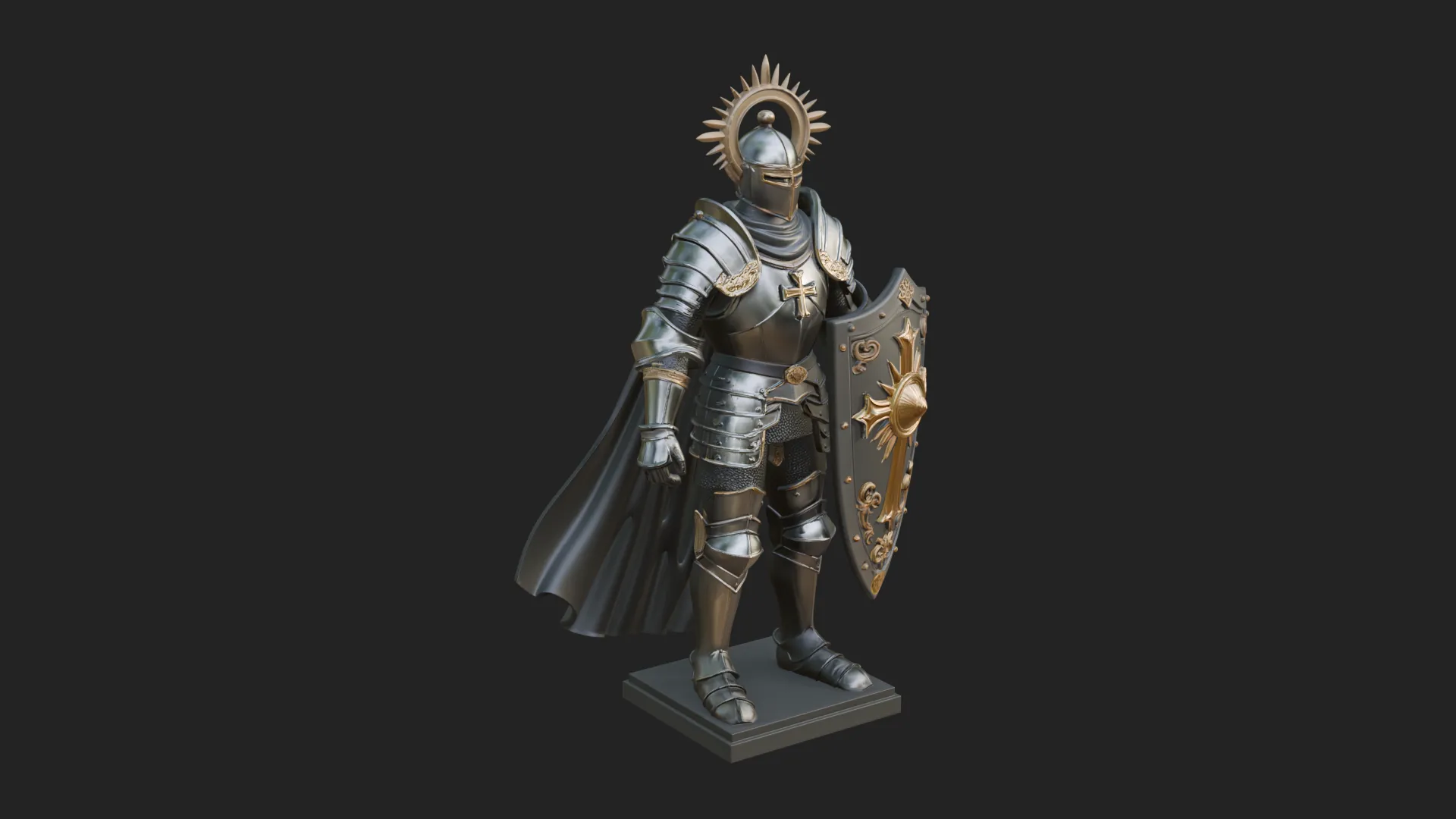 Holy Knight Statue Design 4 - 3D Print Model 3D Print Model .c4d .max .obj .3ds .fbx .stl .blend 