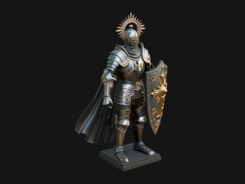 Holy Knight Statue Design 4 - 3D Print Model Modelo de Impressão 3D