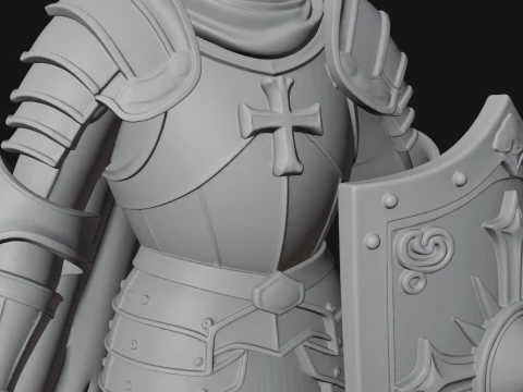 Holy Knight Statue Design 4 - 3D Print Model 3D Print Model