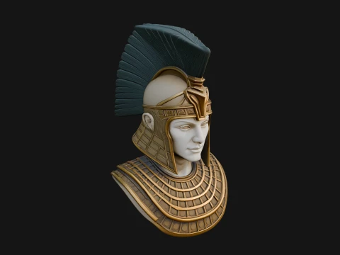 Egyptian Warrior Bust Statue Design 1 - 3D Print Model 3D Print Model