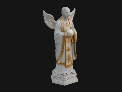 Winged Priest Statue Design 3 - 3D Print Model 3D Print Model