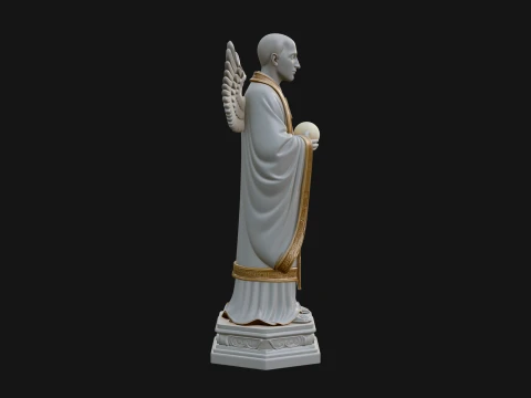 Winged Priest Statue Design 3 - 3D Print Model 3D Print Model