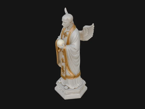 Winged Priest Statue Design 3 - 3D Print Model 3D Print Model