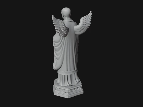 Winged Priest Statue Design 3 - 3D Print Model 3D Print Model