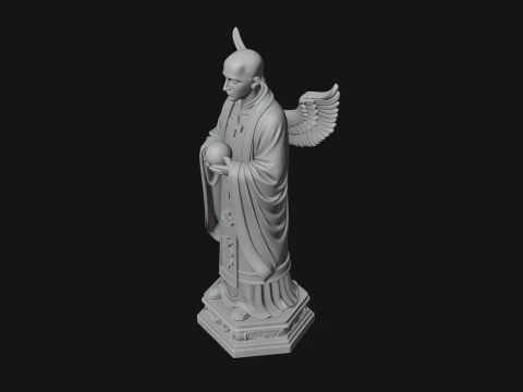 Winged Priest Statue Design 3 - 3D Print Model 3D Print Model