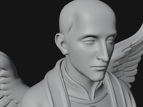 Winged Priest Statue Design 3 - 3D Print Model 3D Print Model