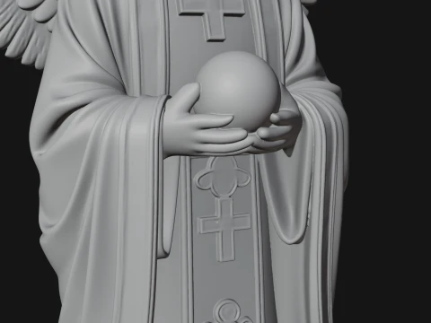 Winged Priest Statue Design 3 - 3D Print Model 3D Print Model