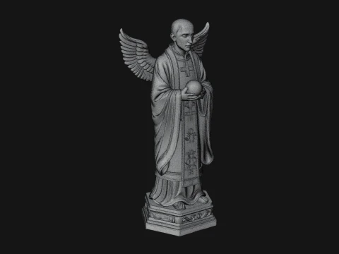 Winged Priest Statue Design 3 - 3D Print Model 3D Print Model