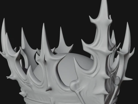 Crowned Skeleton King Bust Statue Design 7 - 3D Print Model 3D Print Model