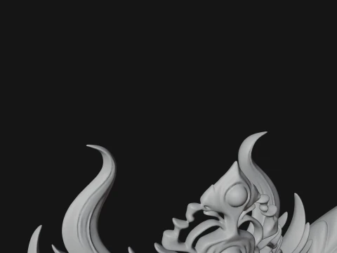 Winged Angel Warrior Bust Statue Design 4 - 3D Print Model 3D Print Model