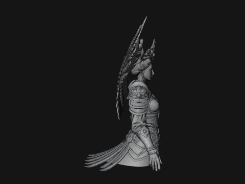 Winged Angel Warrior Bust Statue Design 4 - 3D Print Model 3D Print Model