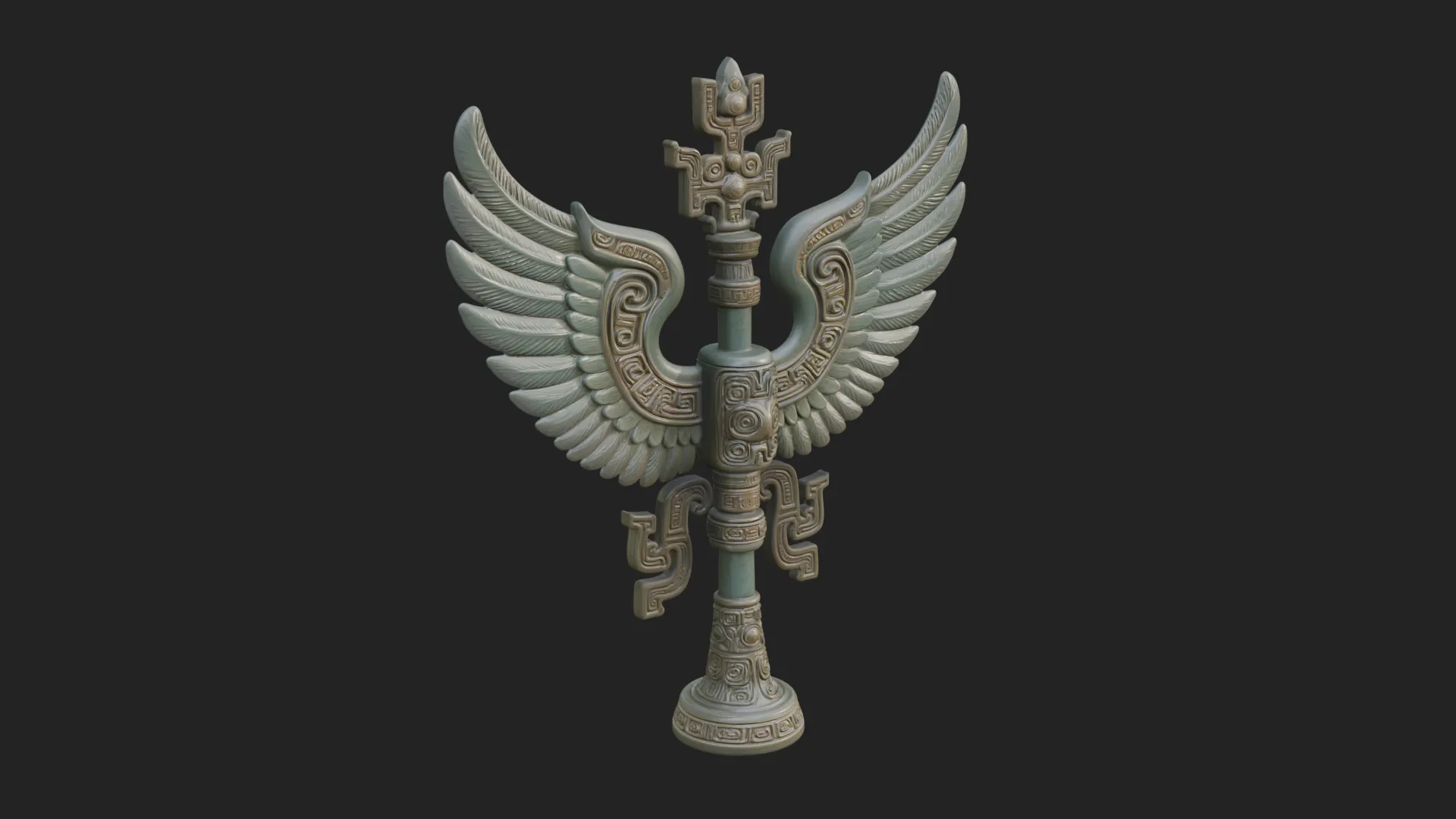 Winged Totem Ornament Design 2 - 3D Print Model 3D Print Model .c4d .max .obj .3ds .fbx .stl .blend