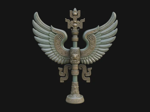 Winged Totem Ornament Design 2 - 3D Print Model 3D Print Model