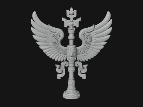Winged Totem Ornament Design 2 - 3D Print Model 3D Print Model