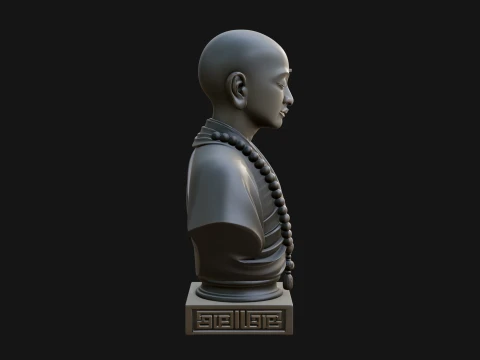 Praying Monk Bust Statue Design 4 - 3D Print Model 3D Print Model