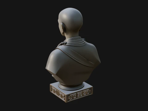 Praying Monk Bust Statue Design 4 - 3D Print Model 3D Print Model