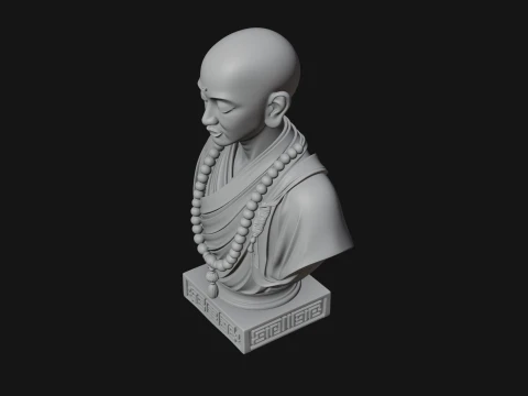 Praying Monk Bust Statue Design 4 - 3D Print Model 3D Print Model