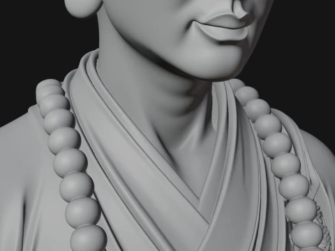 Praying Monk Bust Statue Design 4 - 3D Print Model 3D Print Model