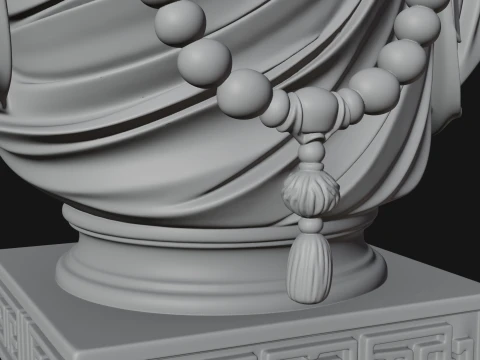 Praying Monk Bust Statue Design 4 - 3D Print Model 3D Print Model