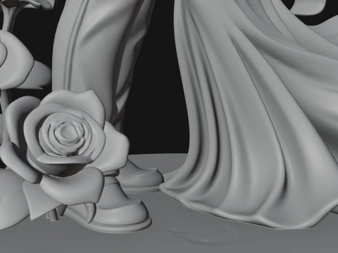 Butterfly Winged Couple Statue Design 3 - 3D Print Model 3D Print Model