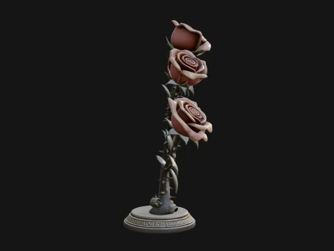 Carved Rose Ornament Design 5 - 3D Print Model 3D Print Model