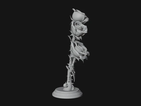Carved Rose Ornament Design 5 - 3D Print Model 3D Print Model