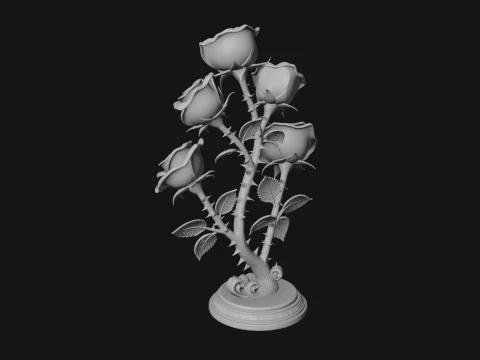 Carved Rose Ornament Design 5 - 3D Print Model 3D Print Model