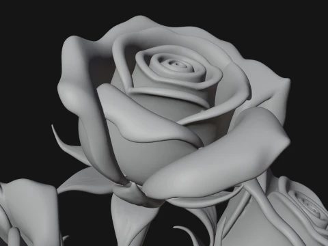 Carved Rose Ornament Design 5 - 3D Print Model 3D Print Model