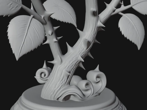 Carved Rose Ornament Design 5 - 3D Print Model 3D Print Model