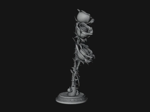 Carved Rose Ornament Design 5 - 3D Print Model 3D Print Model