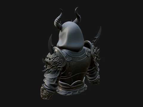 Hooded Crystal Sorcerer Bust Statue Design 7 - 3D Print Model 3D Print Model