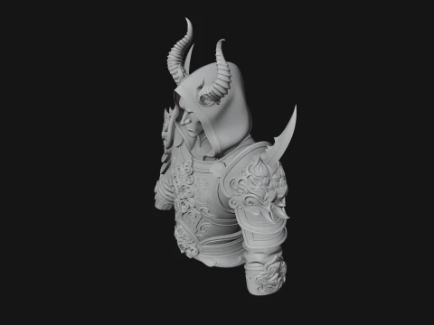 Hooded Crystal Sorcerer Bust Statue Design 7 - 3D Print Model 3D Print Model
