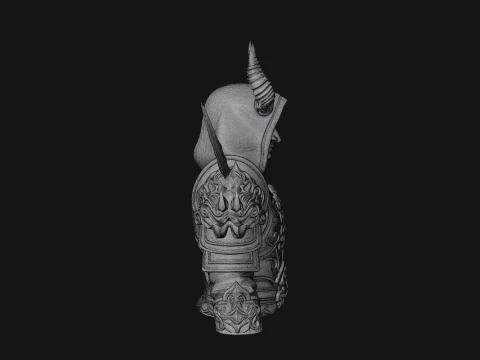 Hooded Crystal Sorcerer Bust Statue Design 7 - 3D Print Model 3D Print Model