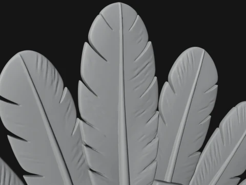 Feathered Headdress Woman Bust Statue Design 3 - 3D Print Model 3D Print Model